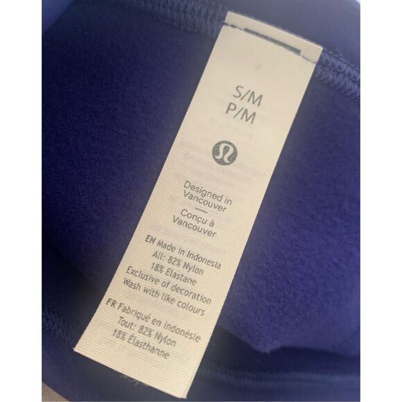 Lululemon Blue Reflective Fleece Lined Running Beanie S/M Limited Edition New